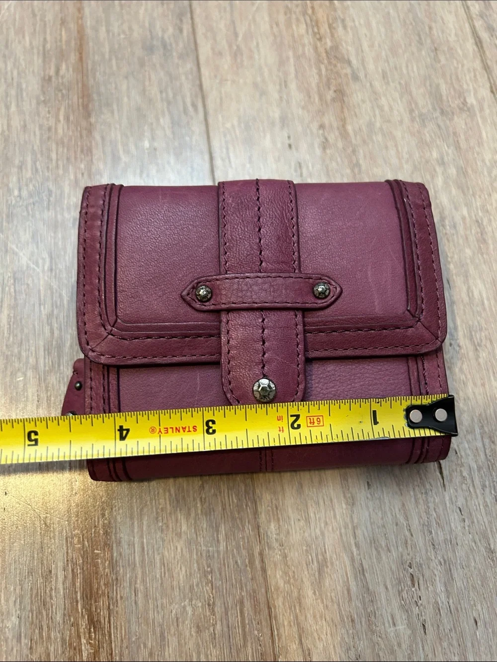Sigrid Olsen Berry Leather Snap Wallet tons of card slots zipper purse mini
